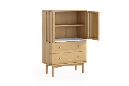 Soho Natural Oak Slatted Shoe Cupboard with Marble Top Soho Natural Oak Slatted Shoe Cupboard with Marble Top