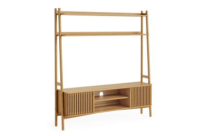 Soho Natural Oak Slatted 165cm Ladder TV Unit Soho Natural Oak Slatted 165cm Ladder TV Unit