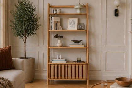 Soho Natural Oak Slatted Display Bookcase Soho Natural Oak Slatted Display Bookcase