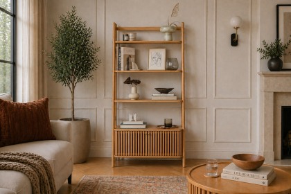 Soho Natural Oak Slatted Display Bookcase Soho Natural Oak Slatted Display Bookcase