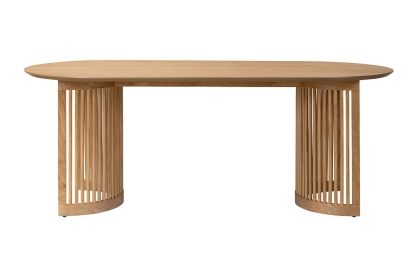 Soho Natural Oak Slatted Oval Dining Table Soho Natural Oak Slatted Oval Dining Table