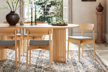 Soho Natural Oak Slatted Oval Dining Table Soho Natural Oak Slatted Oval Dining Table