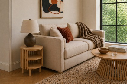 Soho Natural Oak Slatted Open Side Table Soho Natural Oak Slatted Open Side Table