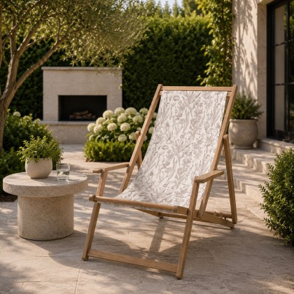 Gallery Direct Creta Deck Chair in Clay Flora Gallery Direct Creta Deck Chair in Clay Flora