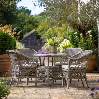 Gallery Direct Menton Outdoor 4 Seater Round Dining Set Gallery Direct Menton Outdoor 4 Seater Round Dining Set