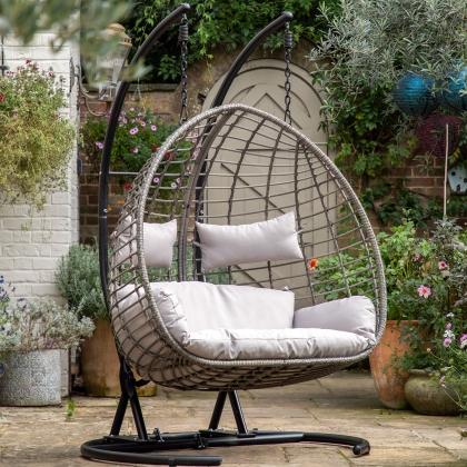 Gallery Direct Adanero Outdoor Rattan Hanging 2 Seater Chair Gallery Direct Adanero Outdoor Rattan Hanging 2 Seater Chair