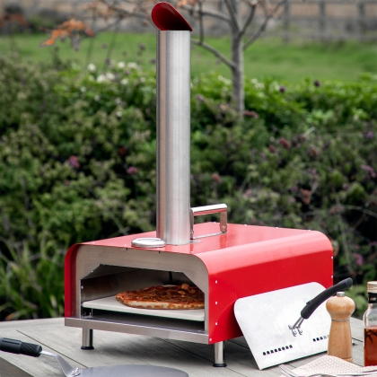 Gallery Direct Sassari Outdoor Pellet Pizza Oven Red Gallery Direct Sassari Outdoor Pellet Pizza Oven Red