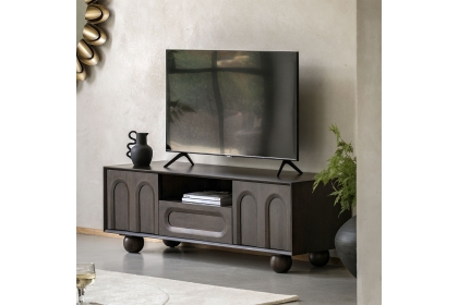 Gallery Direct Arc Walnut Mango Wood Media TV Unit Gallery Direct Arc Walnut Mango Wood Media TV Unit