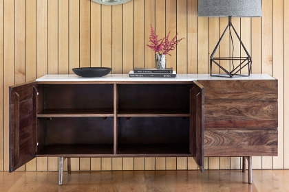 Gallery Direct Barcelona Dark Wood Sideboard with Marble Top Gallery Direct Barcelona Dark Wood Sideboard with Marble Top