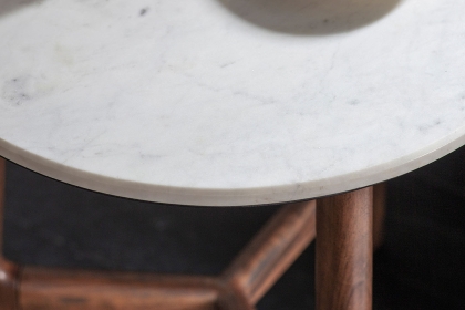 Gallery Direct Barcelona Dark Wood Side Table with Marble Top Gallery Direct Barcelona Dark Wood Side Table with Marble Top