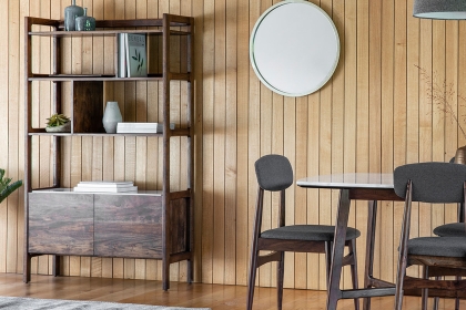 Gallery Direct Barcelona Dark Wood Display Unit with Marble Insert Gallery Direct Barcelona Dark Wood Display Unit with Marble Insert