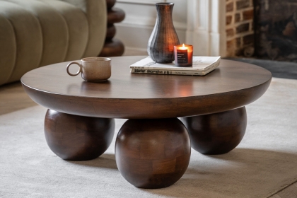 Gallery Direct Sculpt Mango Wood Round Coffee Table Gallery Direct Sculpt Mango Wood Round Coffee Table