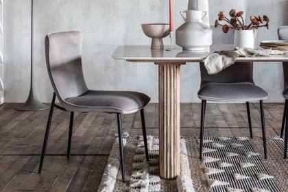 Reed Mango Wood & Marble Dining Table Reed Mango Wood & Marble Dining Table