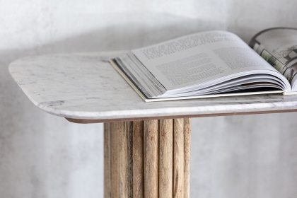 Reed Mango Wood & Marble Dining Table Reed Mango Wood & Marble Dining Table