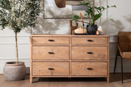 Jude Reclaimed Wood 6 Drawer Wide Chest Of Drawers Jude Reclaimed Wood 6 Drawer Wide Chest Of Drawers