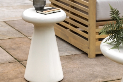Gallery Direct Pavia Outdoor Cream Concrete Side Table Gallery Direct Pavia Outdoor Cream Concrete Side Table