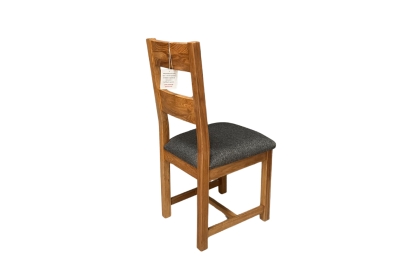 Largo Rustic Solid Oak Horizontal Twin Slat Chair Largo Rustic Solid Oak Horizontal Twin Slat Chair