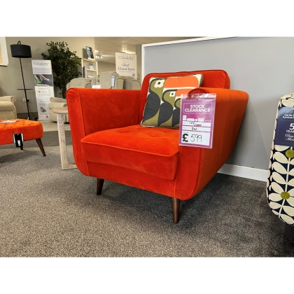 Ex-Display Redruth - Orla Kiely Ivy Chair | Glyde Velvet Tomato Ex-Display Redruth - Orla Kiely Ivy Chair | Glyde Velvet Tomato