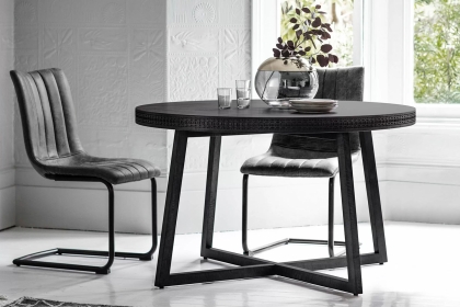 Gallery Direct Boho Boutique Round Dining Table Set & 4 Edington Chairs Gallery Direct Boho Boutique Round Dining Table Set & 4 Edington Chairs