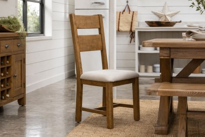 Tewkesbury Smoked Oak Upholstered Slat Back Dining Chair (Pair) Tewkesbury Smoked Oak Upholstered Slat Back Dining Chair (Pair)