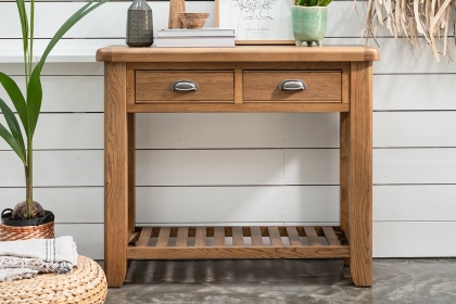 Tewkesbury Smoked Oak Console Table Tewkesbury Smoked Oak Console Table