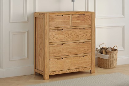 Bergen Solid Oak 2 Over 3 Chest of Drawers Bergen Solid Oak 2 Over 3 Chest of Drawers