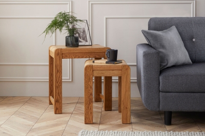 Bergen Solid Oak Nest of Tables Bergen Solid Oak Nest of Tables