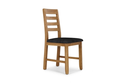 Bergen Solid Oak Dining Chair with Victoria Steel Seat Bergen Solid Oak Dining Chair with Victoria Steel Seat