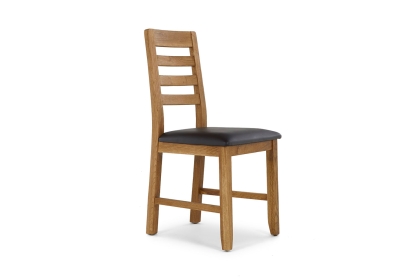 Bergen Solid Oak Dining Chair with Brown PU Seat Bergen Solid Oak Dining Chair with Brown PU Seat
