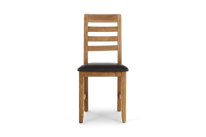 Bergen Solid Oak Dining Chair with Brown PU Seat Bergen Solid Oak Dining Chair with Brown PU Seat