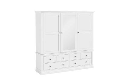 Bordeaux Painted White Triple Wardrobe Bordeaux Painted White Triple Wardrobe