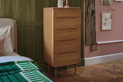 G Plan Winchester Retro Oak 5 Drawer Tall Chest with Mirror G Plan Winchester Retro Oak 5 Drawer Tall Chest with Mirror