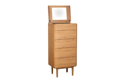 G Plan Winchester Retro Oak 5 Drawer Tall Chest with Mirror G Plan Winchester Retro Oak 5 Drawer Tall Chest with Mirror
