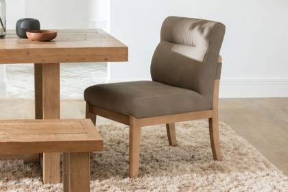 Alfie Relaxed PU Leather Dining Chair in Taupe (Pair) Alfie Relaxed PU Leather Dining Chair in Taupe (Pair)