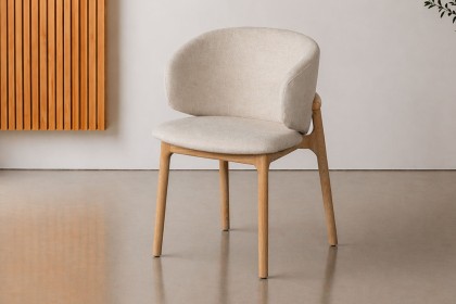 Noah Curved Back Fabric Dining Arm Chair in Grey Noah Curved Back Fabric Dining Arm Chair in Grey