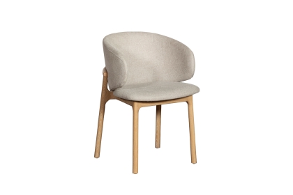 Noah Curved Back Fabric Dining Arm Chair in Grey Noah Curved Back Fabric Dining Arm Chair in Grey