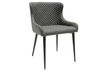 Heron Industrial Dining Chairs in Slate Grey PU (Pair) Heron Industrial Dining Chairs in Slate Grey PU (Pair)