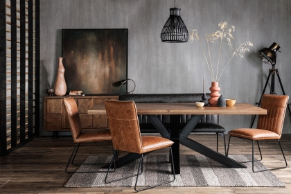 Soho Solid Oak 200cm Holburn Star Base Dining Table Set + 4 Cooper Tan Chairs + Cooper Grey Bench Soho Solid Oak 200cm Holburn Star Base Dining Table Set + 4 Cooper Tan Chairs + Cooper Grey Bench
