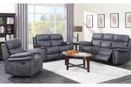 Richmond Fabric 3 Seater Recliner Sofa in Charcoal Grey Richmond Fabric 3 Seater Recliner Sofa in Charcoal Grey