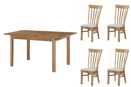 Kilmore Oak Ext Dining Table Set - 4 Chairs Kilmore Oak Ext Dining Table Set - 4 Chairs