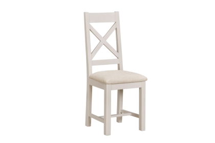 Windermere Painted Oyster Grey Oak Cross Back Dining Chair Windermere Painted Oyster Grey Oak Cross Back Dining Chair