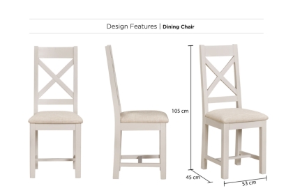 Windermere Painted Oyster Grey Oak Cross Back Dining Chair Windermere Painted Oyster Grey Oak Cross Back Dining Chair