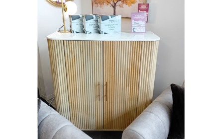 Ex-Display St Austell - Reed Mango Wood Highboard Ex-Display St Austell - Reed Mango Wood Highboard