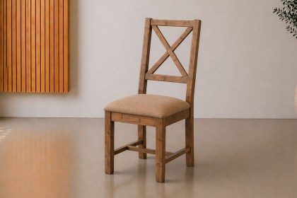 Nixon Reclaimed Wood Upholstered Dining Chair (Pair) Nixon Reclaimed Wood Upholstered Dining Chair (Pair)