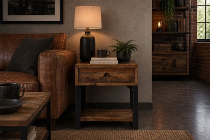 Nixon Reclaimed Wood Lamp Table Nixon Reclaimed Wood Lamp Table