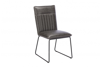 Cooper Leather Dining Chair in Grey