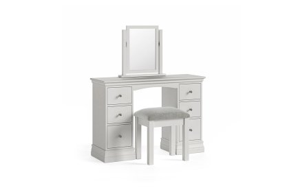 Burgundy Painted Light Grey Double Pedestal Dressing Table Burgundy Painted Light Grey Double Pedestal Dressing Table