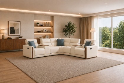La-Z-Boy Faith Capsule Power Recliner Corner Sofa with Swivel Storage Console Units La-Z-Boy Faith Capsule Power Recliner Corner Sofa with Swivel Storage Console Units