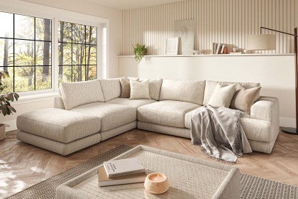 Niki Fabric Modular Large Corner Sofa Group with Footstool Niki Fabric Modular Large Corner Sofa Group with Footstool
