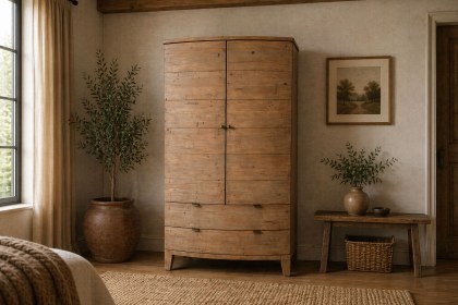 Bermuda Reclaimed Wood Large Double Wardrobe With Drawers Bermuda Reclaimed Wood Large Double Wardrobe With Drawers